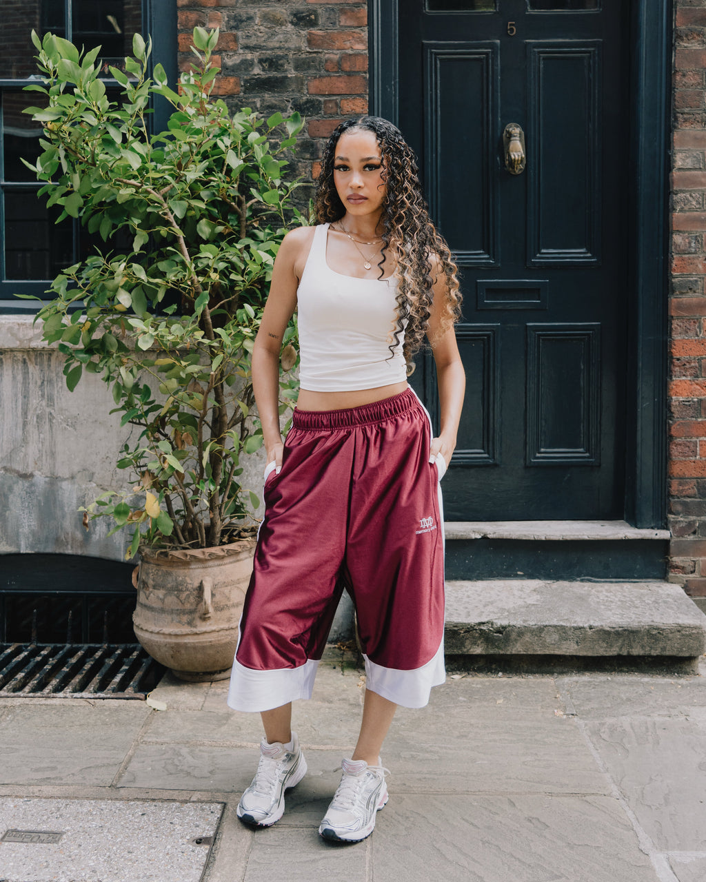 BURGUNDY 3/4 SHORTS